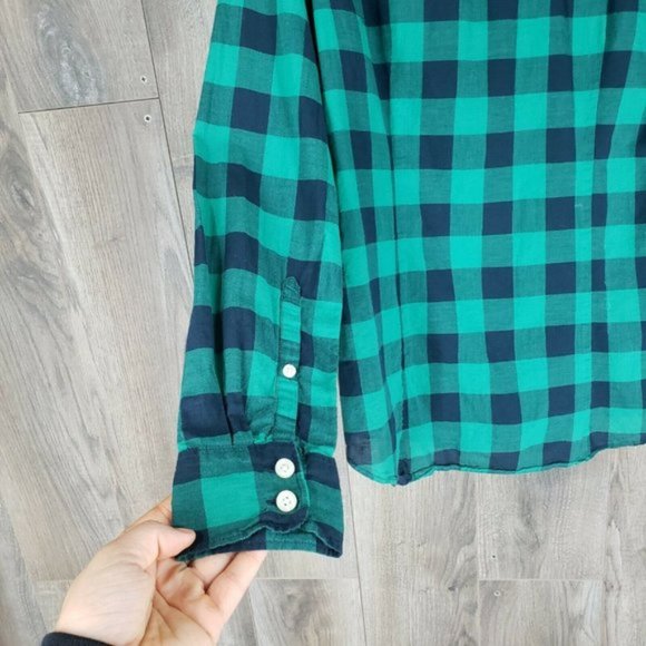 J. Crew Mercantile Green Plaid Button Down Shirt - Picture 7 of 11